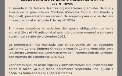 Amparo contra el aporte obligatorio de la Ley N° 10724